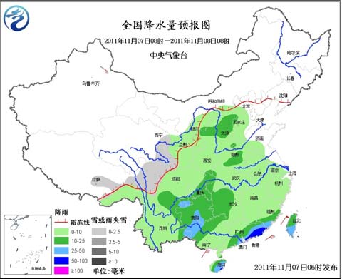 全国降水量预报图