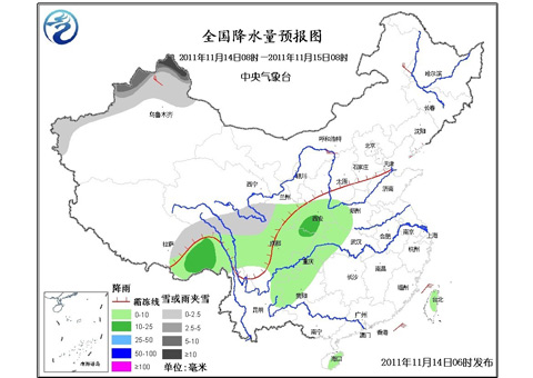 全国降水量预报图